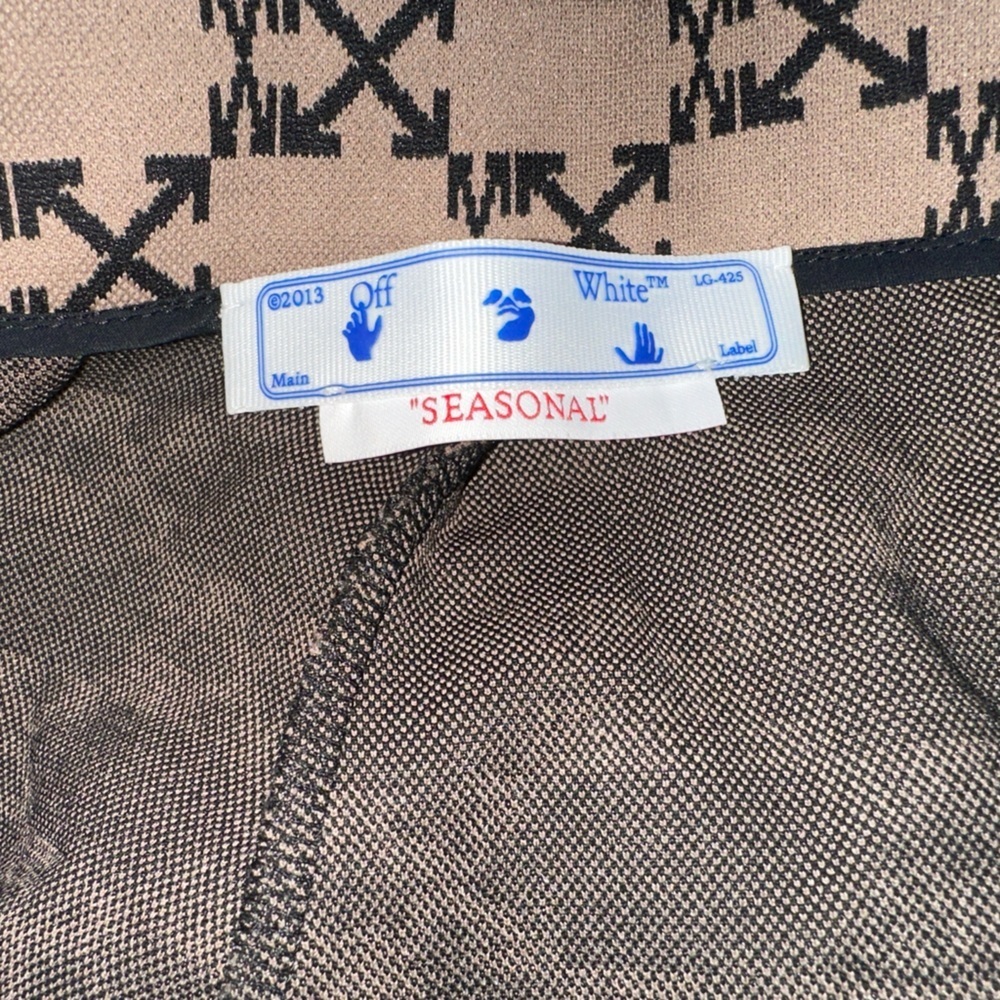 New Off-White Monogram Split Hem Leggings in Brown Size 38 - Picture 9 of 12